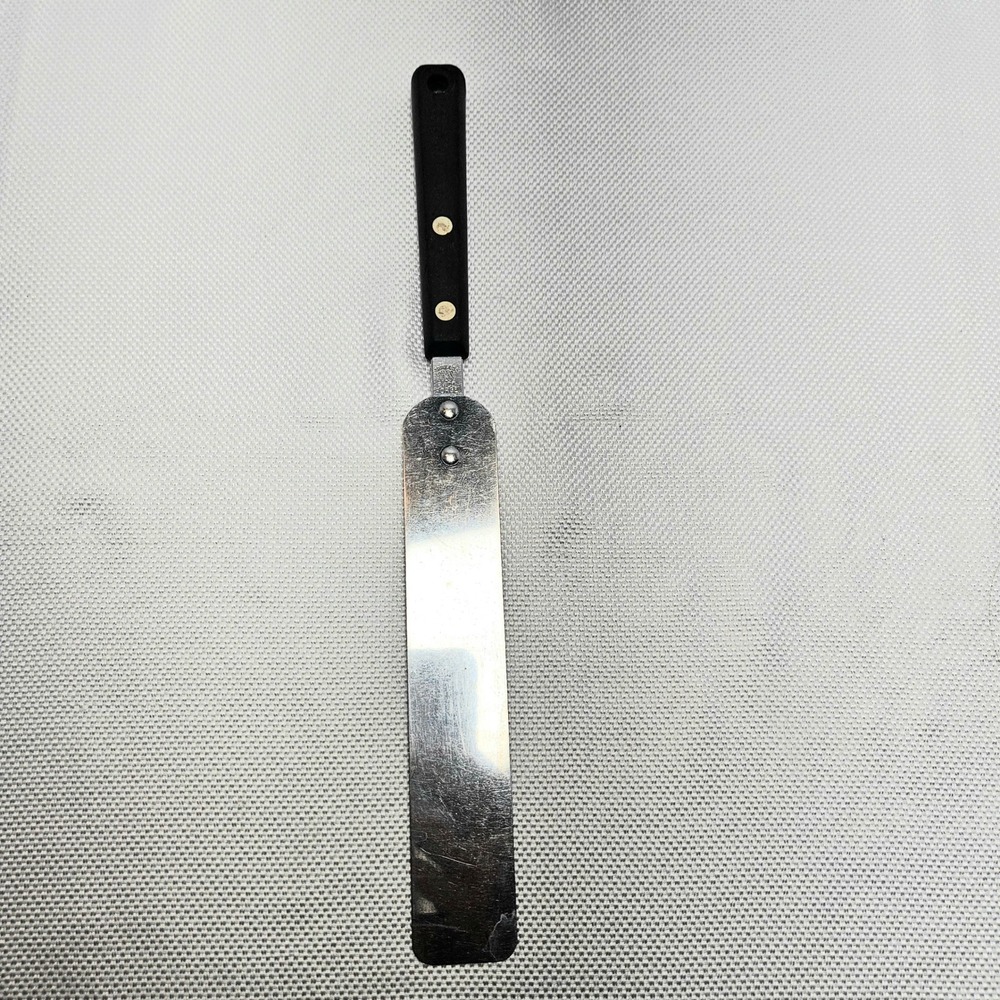 Ekco Forge Vintage Stainless Steel Cake Icing Spatula Black Riveted Handle